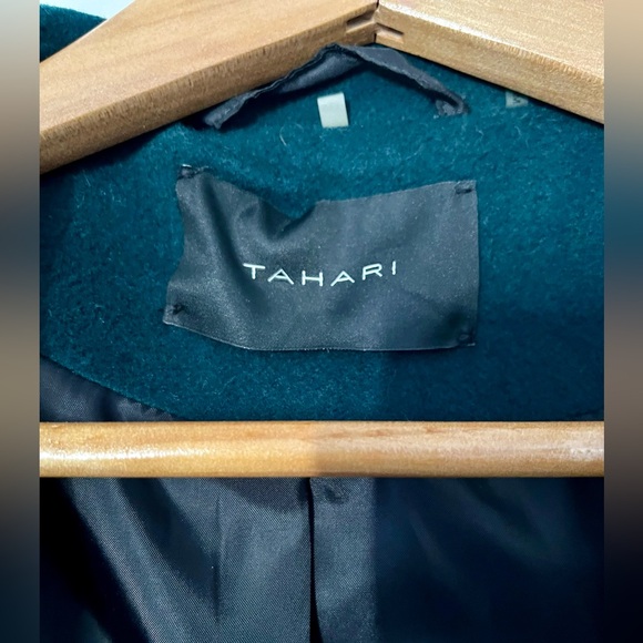 Tahari Green Ruffle Front Coat - Picture 5 of 5